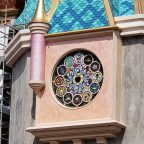 The Castle Of Magical Dreams Close Hand Look Of The Stain Glass Widow Featuring The Disney Princesses At Hong Kong Disneyland